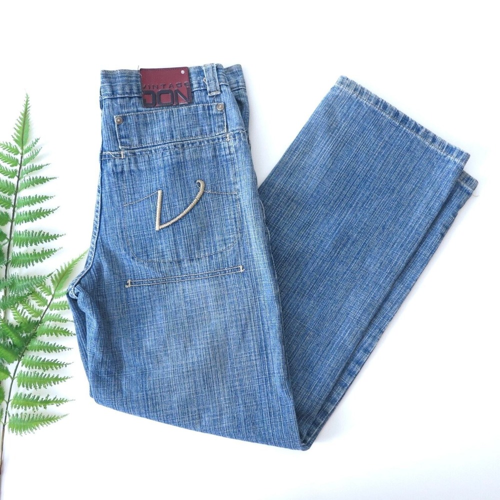 Y2K‎ 100% Cotton High Rise Straight Leg Jeans Women's 4 Medium Wash Denim